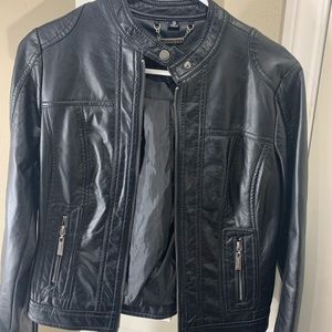Black faux leather jacket